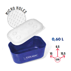 Colmic - Boîte à esche rectangle - 0,6l