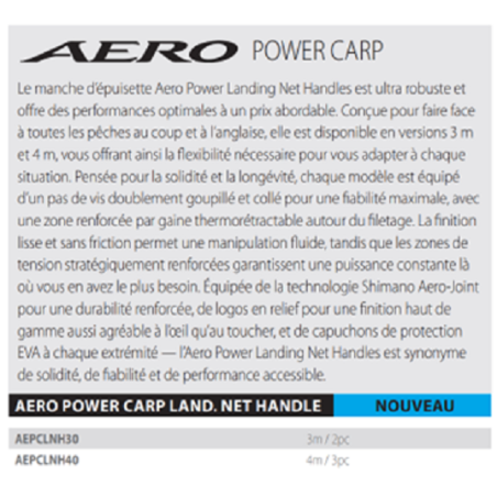 Shimano - Manche épuisette - Aero POWER CARP 4m